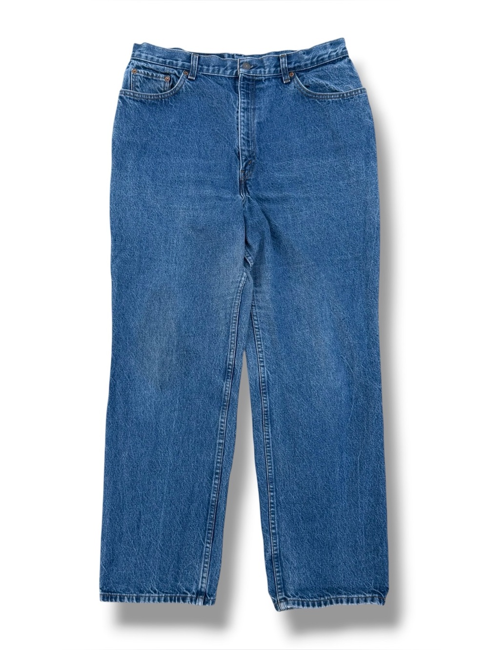 Vintage 80s Levis 505 Medium Wash Blue Jeans Act. Size 34x31” Made In USA